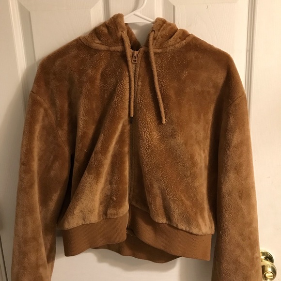 Brown fluffy hoodie - Picture 1 of 2